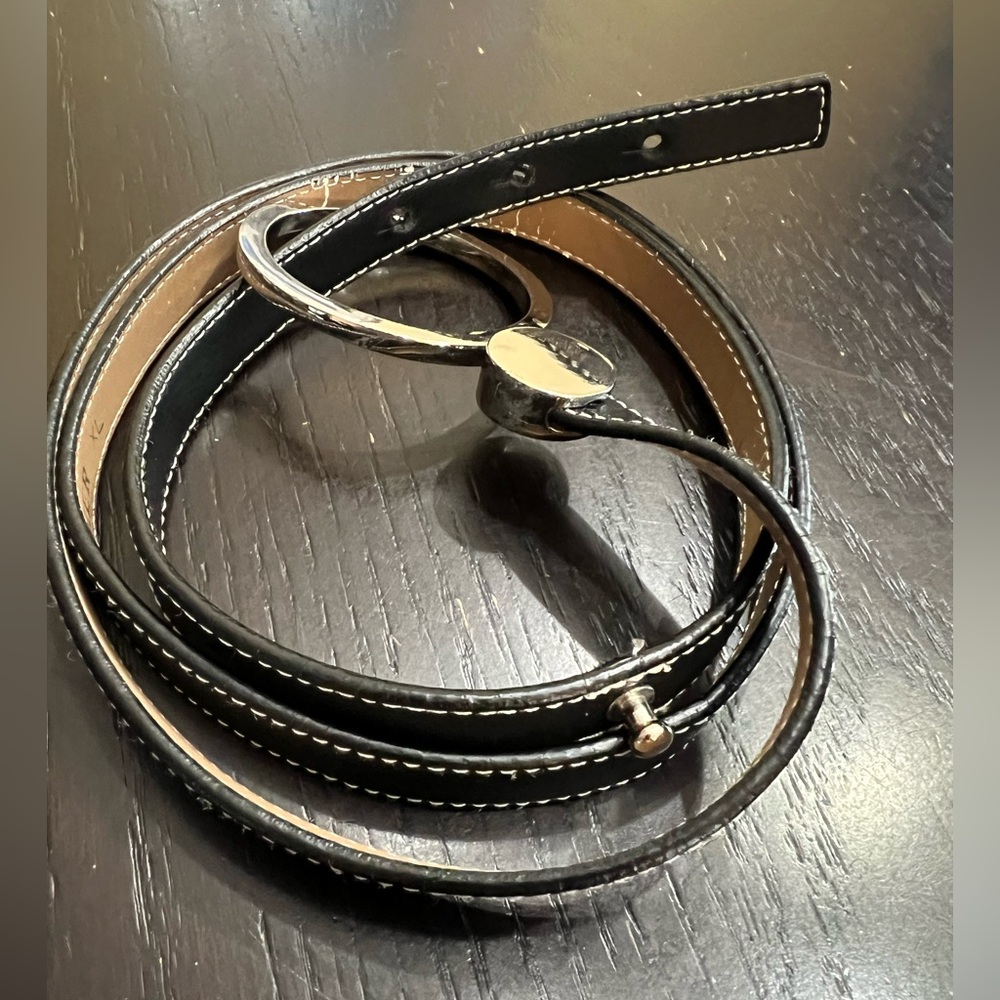 PERRY ELLIS vintage genuine leather o ring belt XL